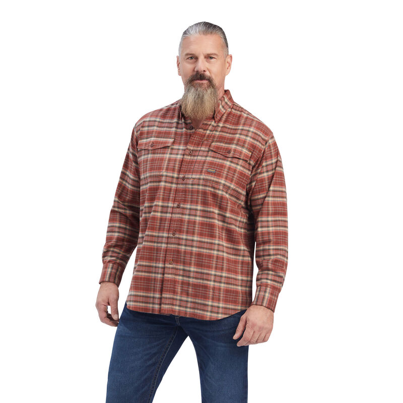 Ariat Hemden Herren - Rebar Flannel Durastretch Work Braun/Rot ( GOCQZ-2538 )